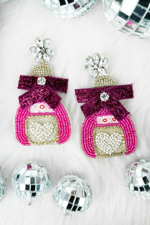 Sparkling Fuchsia Love Potion Earrings