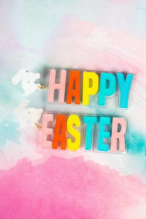 Happy Easter Acrylic Earrings