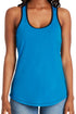 Next Level Ladies' Colorblock Racerback Tank, Turquoise/Black *Personalize It!