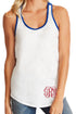 Next Level Ladies' Colorblock Racerback Tank, White/Royal *Personalize It!