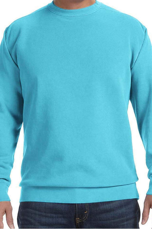 Beach Puff Vinyl Comfort Colors Adult Crew-Neck Sweatshirt