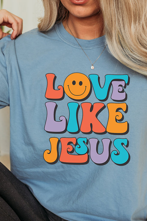 Bright Love Like Jesus Comfort Colors Adult Ring-Spun Cotton Tee