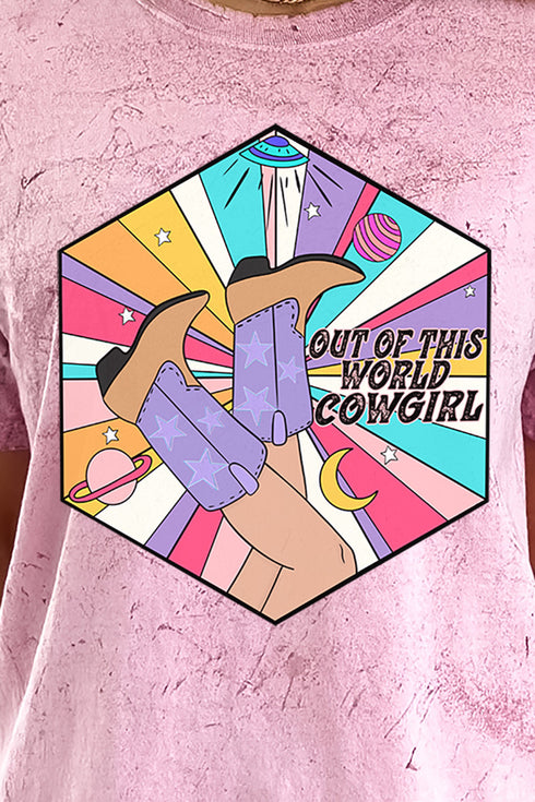 Out Of This World Cowgirl Comfort Colors Adult Heavyweight Color Blast Tee