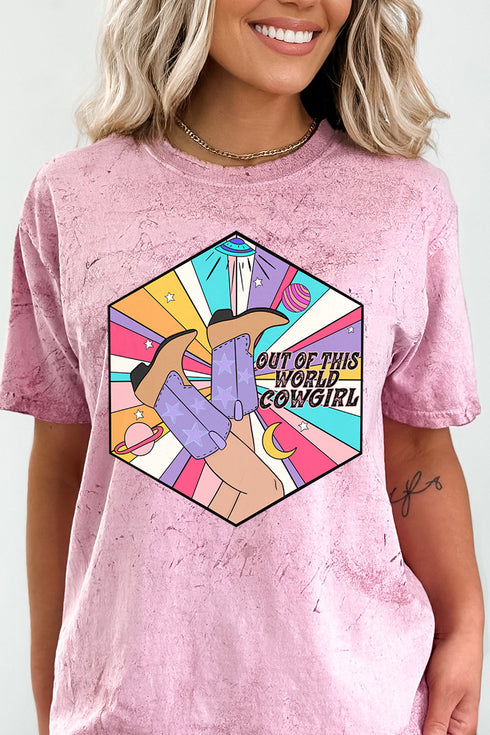 Out Of This World Cowgirl Comfort Colors Adult Heavyweight Color Blast Tee