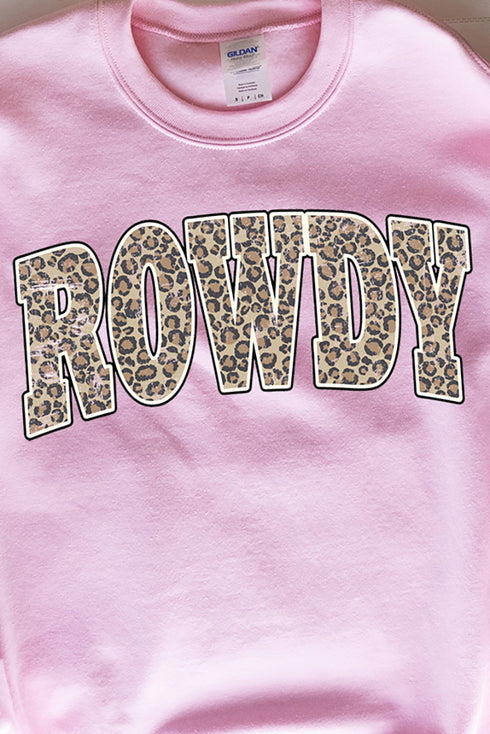 Arched Rowdy Leopard Heavy-weight Crew Sweatshirt