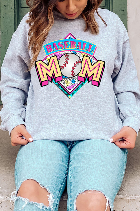 Loud And Proud Baseball Mom Heavy-weight Crew Sweatshirt