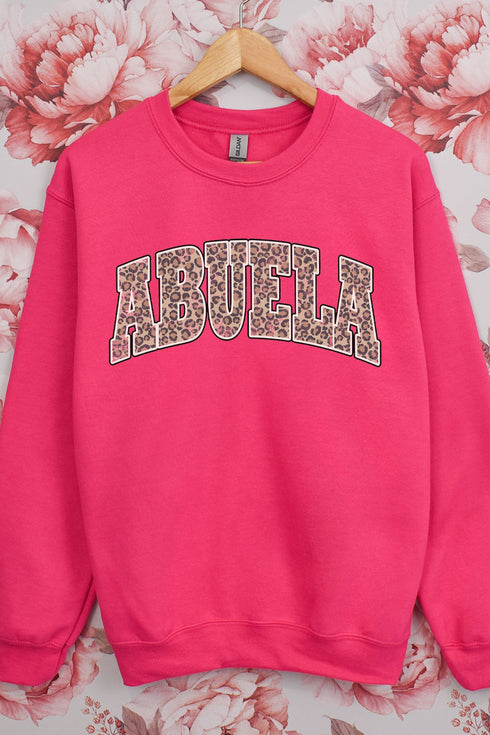 Arched Abuela Leopard Heavy-weight Crew Sweatshirt