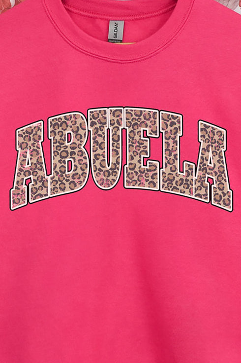 Arched Abuela Leopard Heavy-weight Crew Sweatshirt