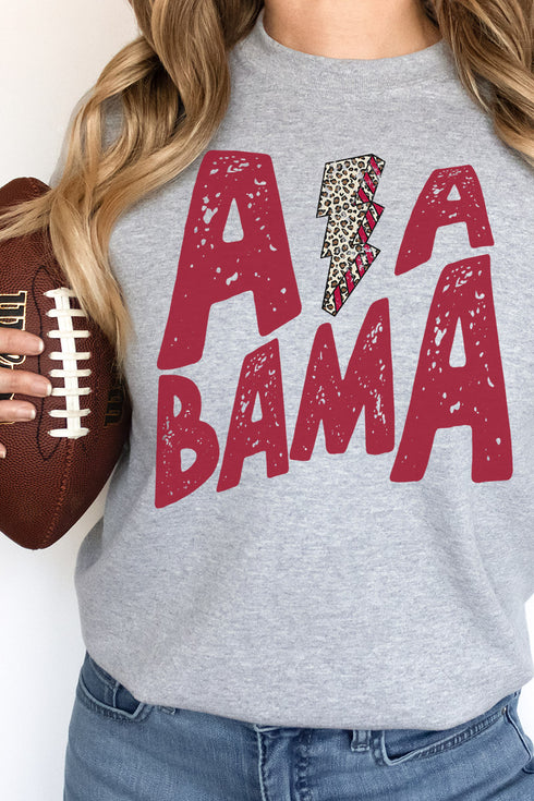 Crimson Alabama Bolt Heavy-weight Crew Sweatshirt