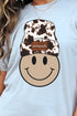 Cowhide Beanie Mama Happy Face Unisex Blend Tee