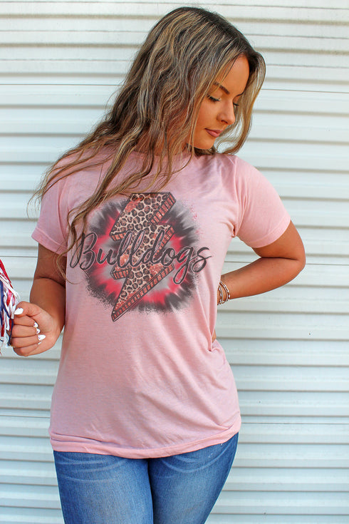 Bolt Bulldogs Red Unisex Poly-Rich Blend Tee