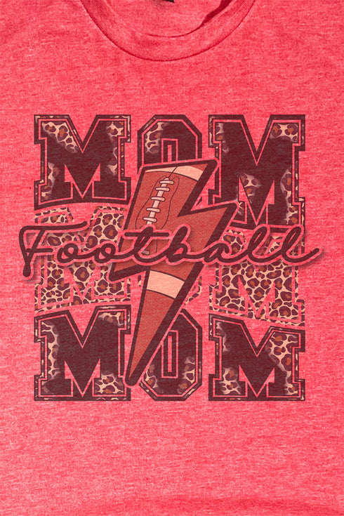 Cheetah Stacked Football Mom Black Unisex Poly-Rich Blend Tee