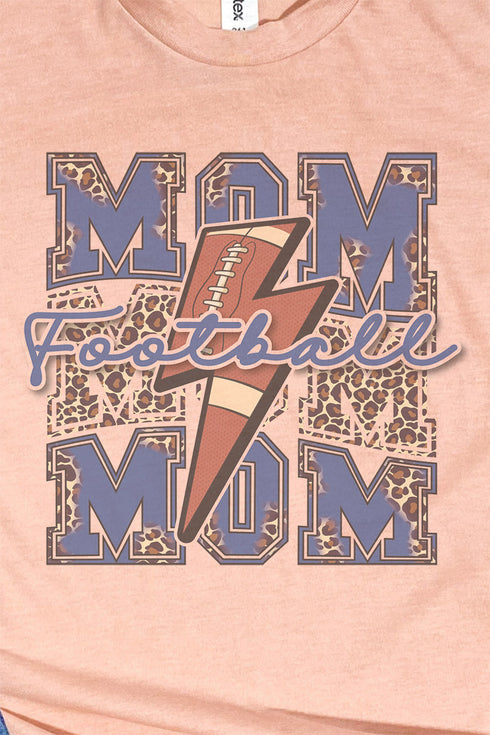 Cheetah Stacked Football Mom Royal Unisex Poly-Rich Blend Tee