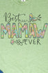 Floral Best Mamaw Ever Unisex Poly-Rich Blend Tee