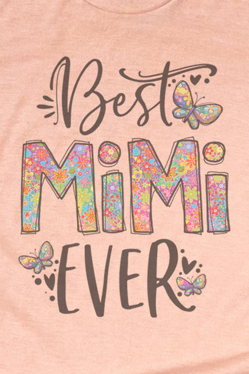 Floral Best Mimi Ever Unisex Poly-Rich Blend Tee