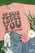 Vintage Jesus Loves You Unisex Poly-Rich Blend Tee