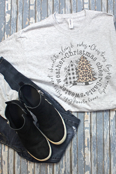 Circle Trees Christmas Cheer Unisex Dri-Power Long-Sleeve 50/50 Tee