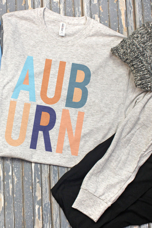 Colorblock Auburn Unisex Dri-Power Long-Sleeve 50/50 Tee