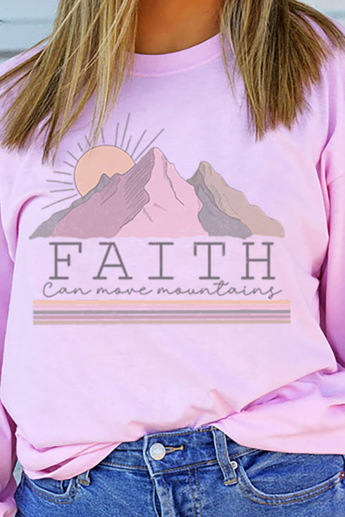 Faith Can Move Mountains Unisex Dri-Power Long-Sleeve 50/50 Tee