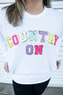 Country On Colorful Chenille Patch Unisex Dri-Power Long-Sleeve 50/50 Tee