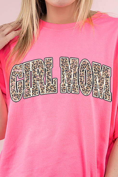 Arched Girl Mom Leopard Dri-Power 50/50 Tee