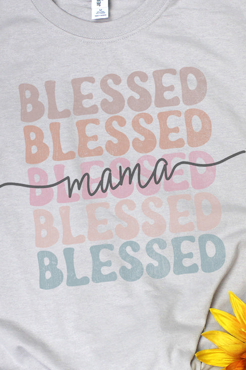 Blessed Mama Stacked Dri-Power 50/50 Tee