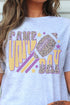 Groovy Game Day Purple and Gold Dri-Power 50/50 Tee
