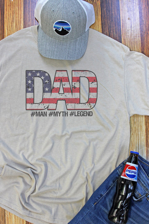 American Flag Dad Dri-Power 50/50 Tee