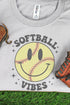 Happy Face Softball Vibes Unisex Dri-Power 50/50 Tee