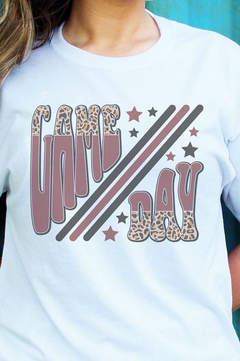 Groovy Game Day Maroon And Black Dri-Power 50/50 Tee