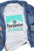 Turquoise Junkie Unisex V-Neck Tee