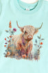 Toddler Floral Highland Cow Fine Jersey Tee