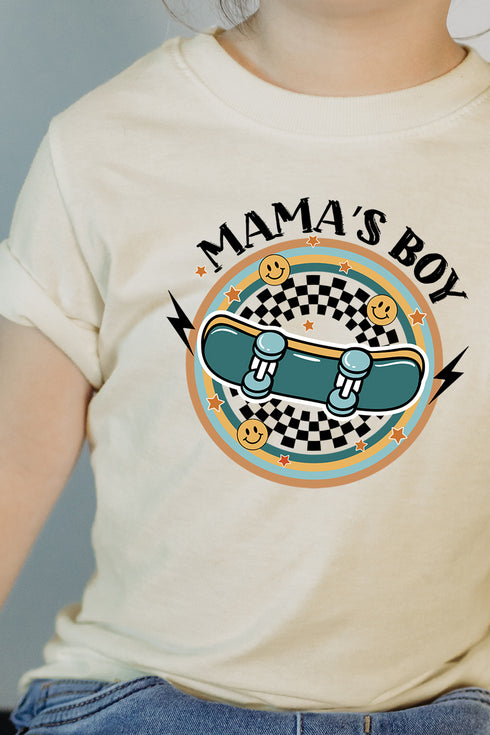 Toddler Skater Check Mama's Boy Fine Jersey Tee