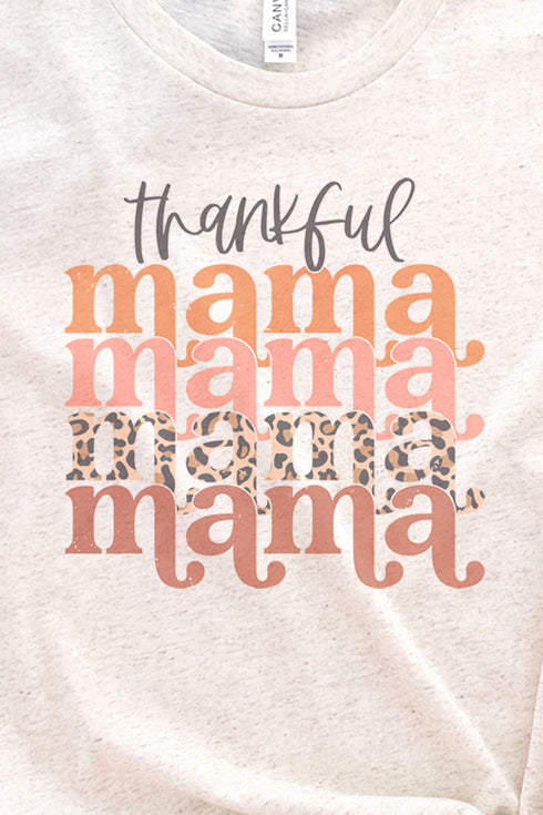 Colorful Thankful Mama Tri-Blend Short Sleeve Tee