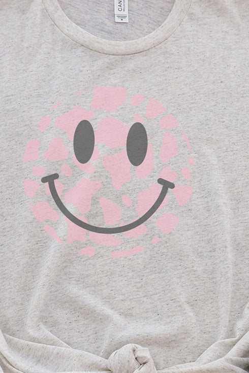 Cow Spots Happy Face Tri-Blend Short Sleeve Tee