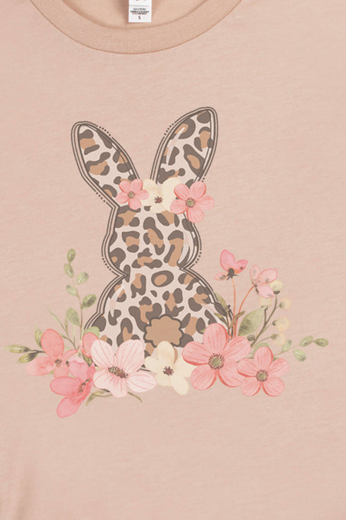 Floral Easter Bunny Tri-Blend Short Sleeve Tee
