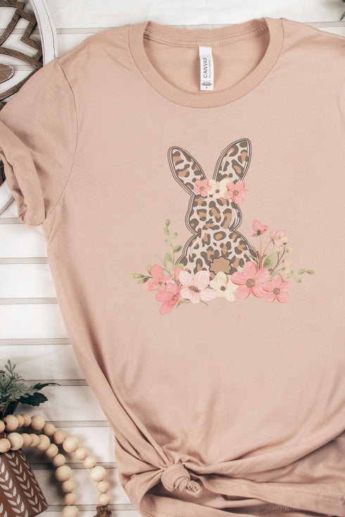 Floral Easter Bunny Tri-Blend Short Sleeve Tee