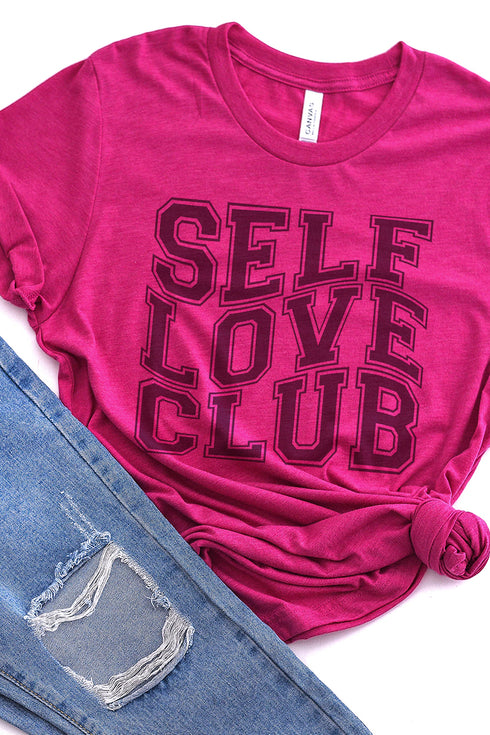 Outlined Self Love Club Tri-Blend Short Sleeve Tee