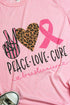 Peace Love Pink Ribbon Tri-Blend Short Sleeve Tee