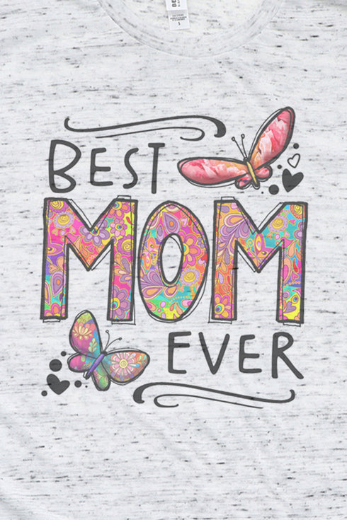 Floral Best Mom Ever Unisex Short Sleeve Tee