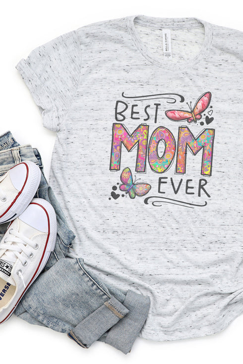 Floral Best Mom Ever Unisex Short Sleeve Tee