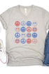 4th Of July Happy Faces Unisex V-Neck Tee