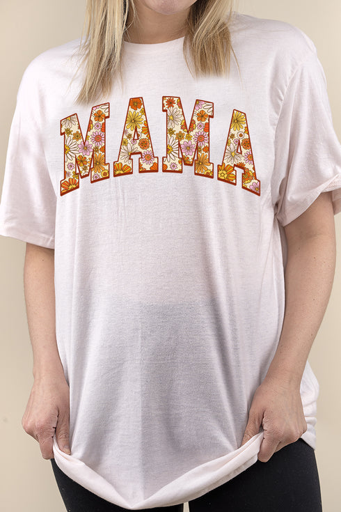 Block Letters Floral Mama Perfect-T Shirt