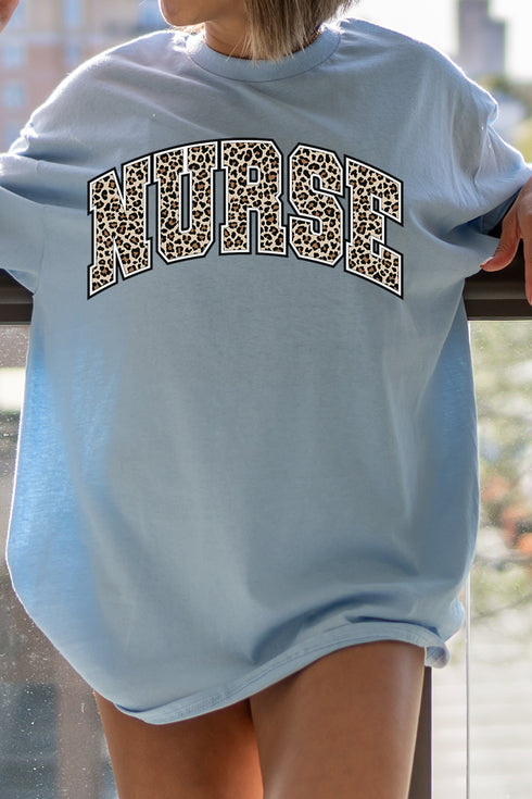 Arched Nurse Leopard Dri-Power 50/50 Tee