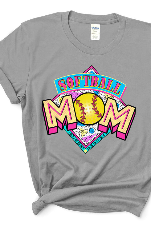 Loud And Proud Softball Mom Short Sleeve Relaxed Fit T-Shirt