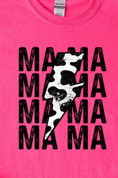 Mama Cow Lightning Bolt Short Sleeve Relaxed Fit T-Shirt