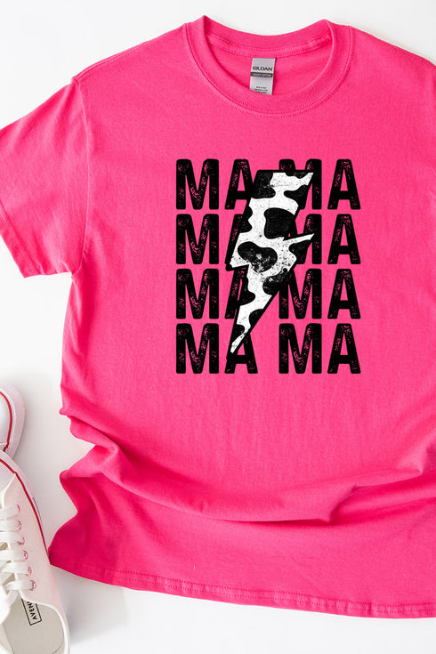Mama Cow Lightning Bolt Short Sleeve Relaxed Fit T-Shirt