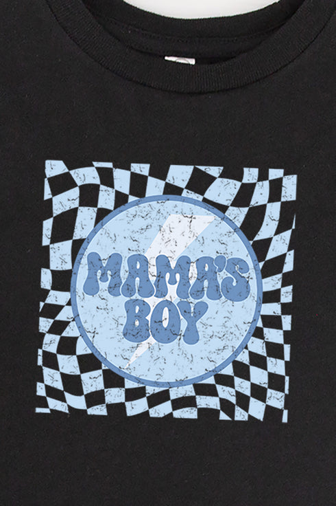 Toddler Vintage Checkered Mama's Boy Fine Jersey Tee