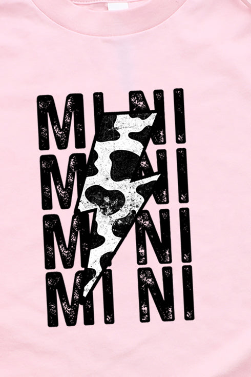 Youth Mini Cow Lightning Bolt Short Sleeve Relaxed Fit T-Shirt