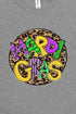 Doodle Leopard Mardi Gras Heavy Cotton Long Sleeve Adult T-Shirt